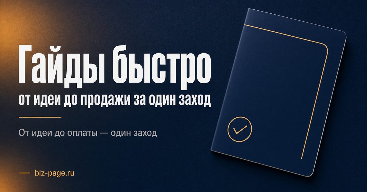 Гайды быстро: от идеи до продажи за один заход